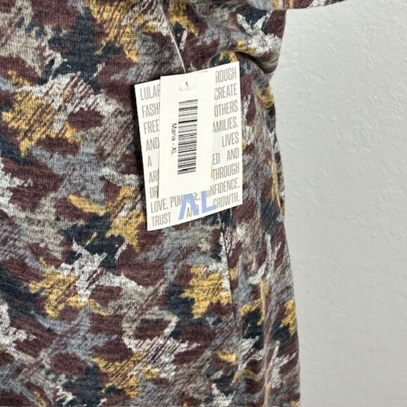 LuLaRoe Maria XL Maxi Sheath Dress Stars Burgandy Gold Turquoise Brown Yellow - Picture 5 of 6